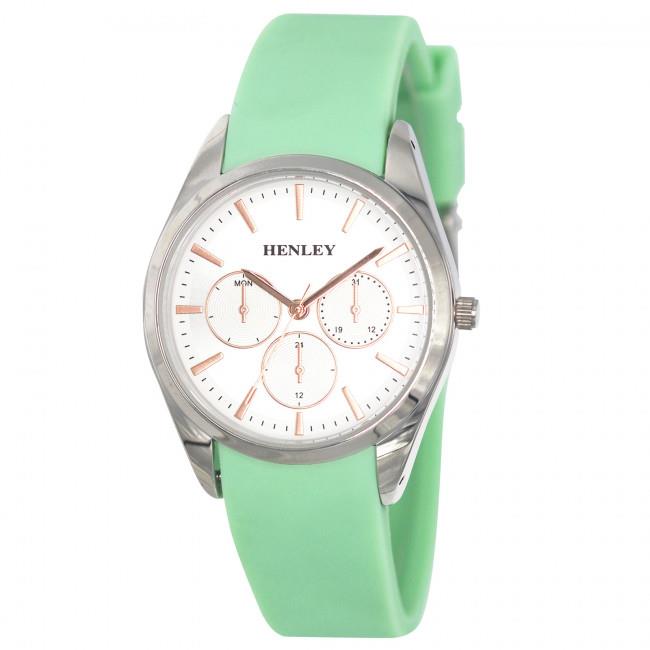 Henley Ladies Sports Silver Dial Rubber Strap Watch H06175 Available Multiple Colour