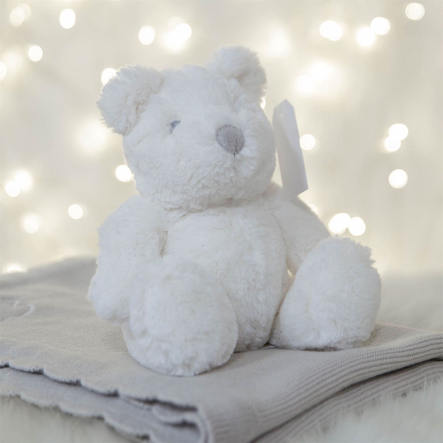 Bambino White Plush Bear Medium 18cm