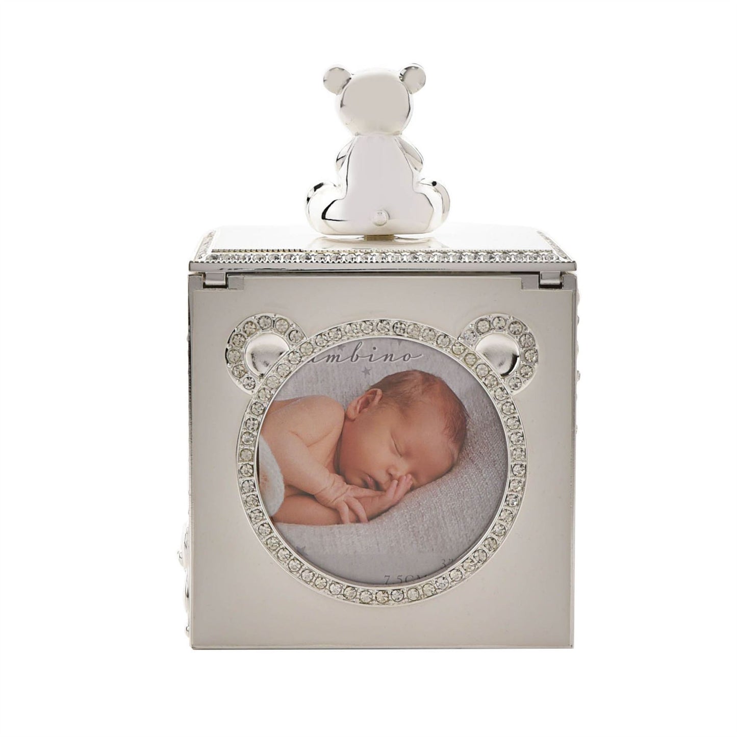 Bambino Silver Plated Bear Photo Frame Box