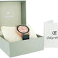 Oskar Emil Ladies Ruby Black Bling Rosegold Dial with Black Leather Strap Watch CLEARANCE - NEEDS RE-BATTERY