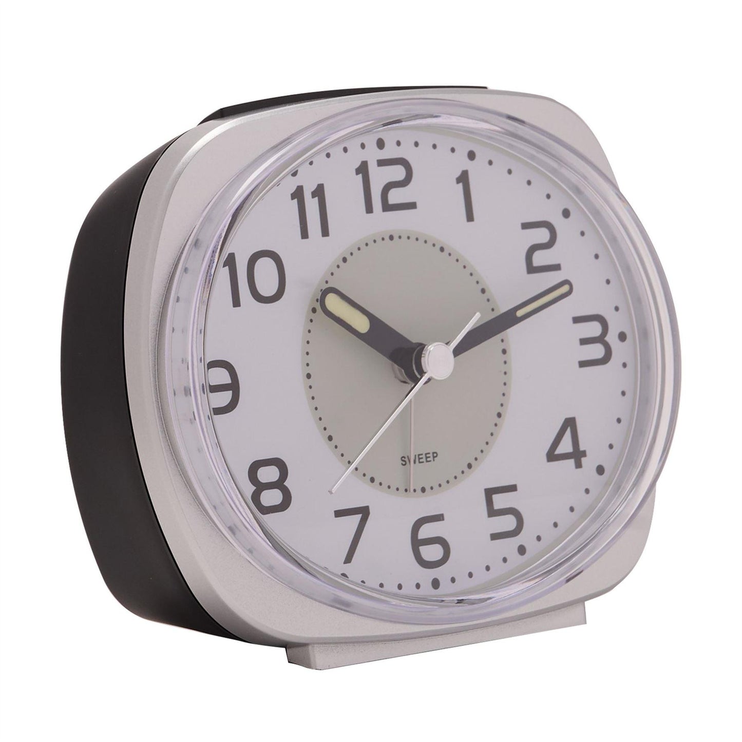 Wm.Widdop Silent Sweep Oval Face Blinking Light Alarm Clock 9506 Available Multiple Colour