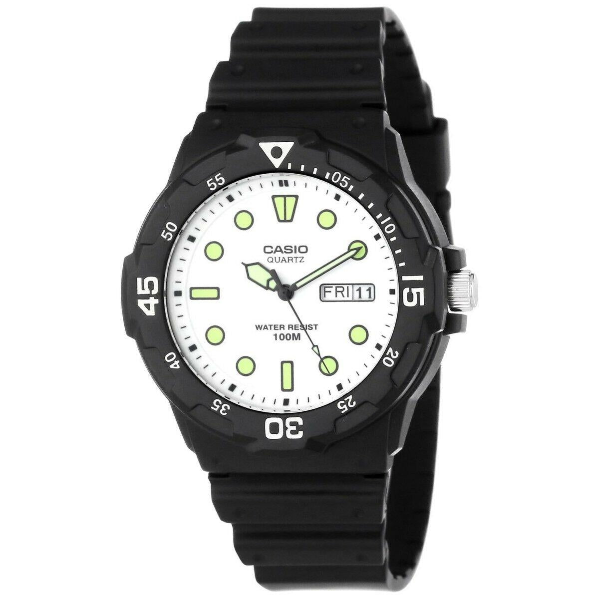 Casio Mens Day Date Rubber Strap Watch - MRW-200H Available Multiple Colour