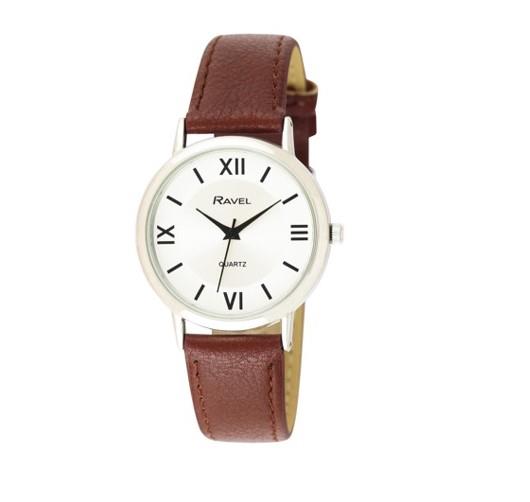 Ravel Mens Basic Leather Strap Watch R0105G Available Multiple Colour