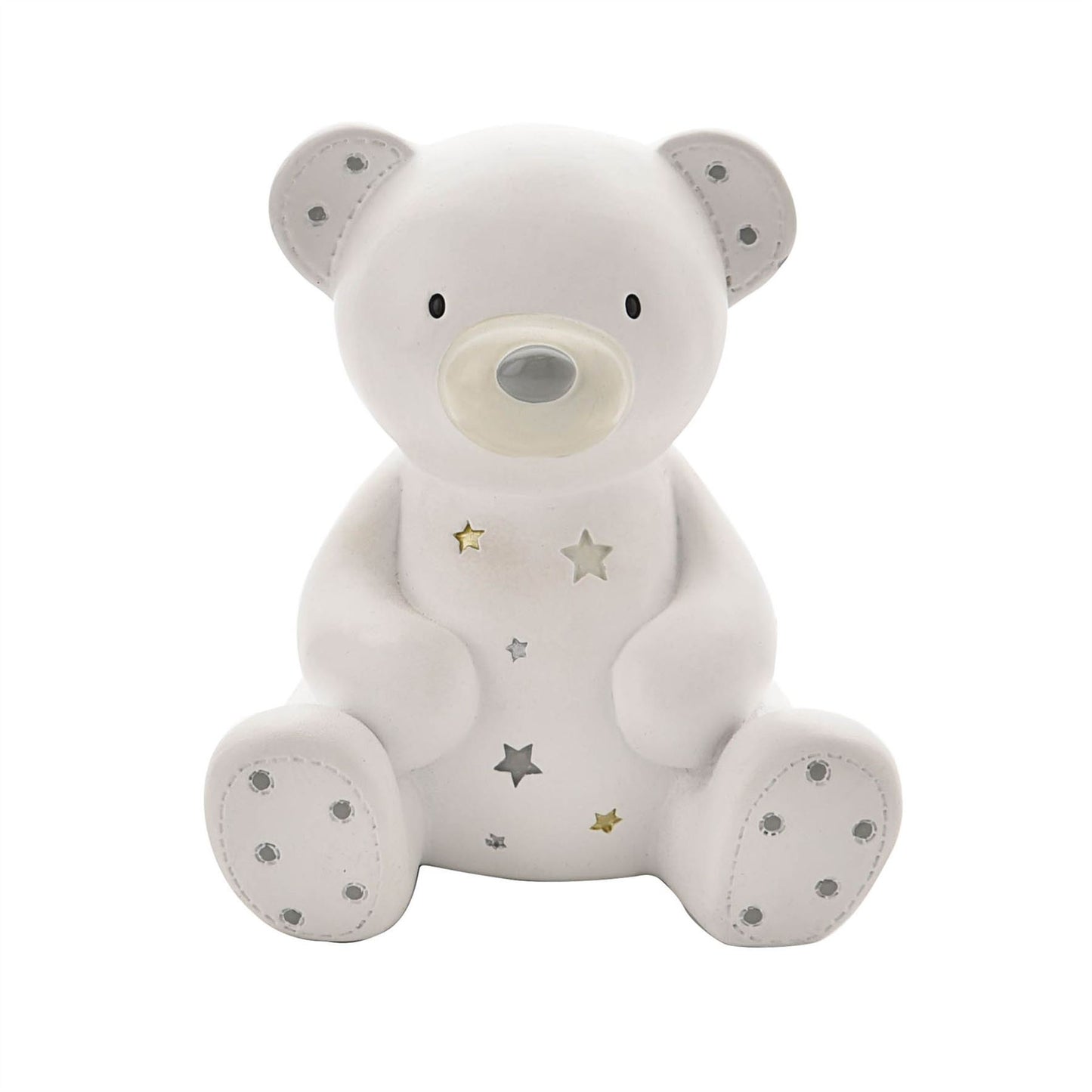 Bambino White Resin Money Box - Teddy