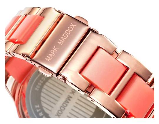 Mark Maddox Ladies Fashion Bling Dial Pink & Rosegold Tone stainless steel Bracelet watch - CLEARANCE NEEDS RE-BATTERY