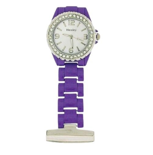 Henley Ladies Enamel Link Beauticians Fob Watch HF01 Available Multiple Colour - CLEARANCE NEEDS RE-BATTERY