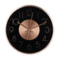 Hometime Round Metal Wall Clock Metal Dial 12" - Rose Gold