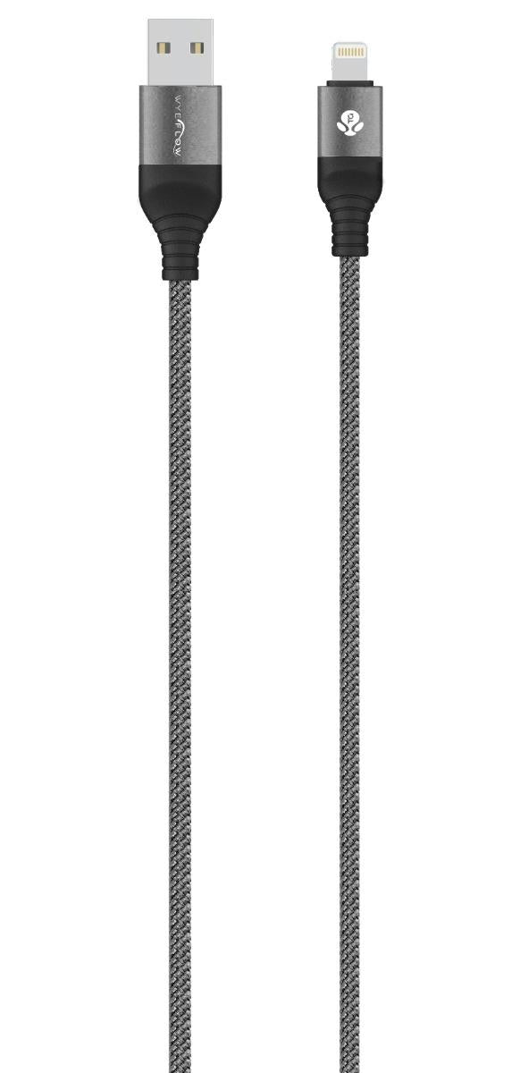 WYEFLOW Aluminum Alloy Braided USB-A to 8-Pin Charging and Syncing Cable