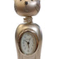 Miniature Clock Silver Tone Plated Cat IMP1081S - CLEARANCE NEEDS RE-BATTERY