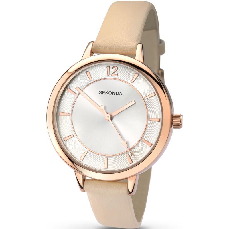 Sekonda Ladies Summertime Editions Silver Dial Nude Leather strap Watch - 2137