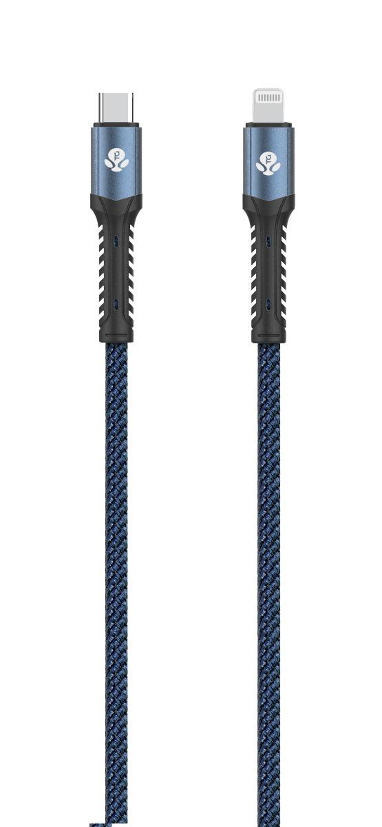 Fast Charge 27W WYEFLOW SuperStrand Braided USB-C to 8-Pin Charging & Data Cable 1m