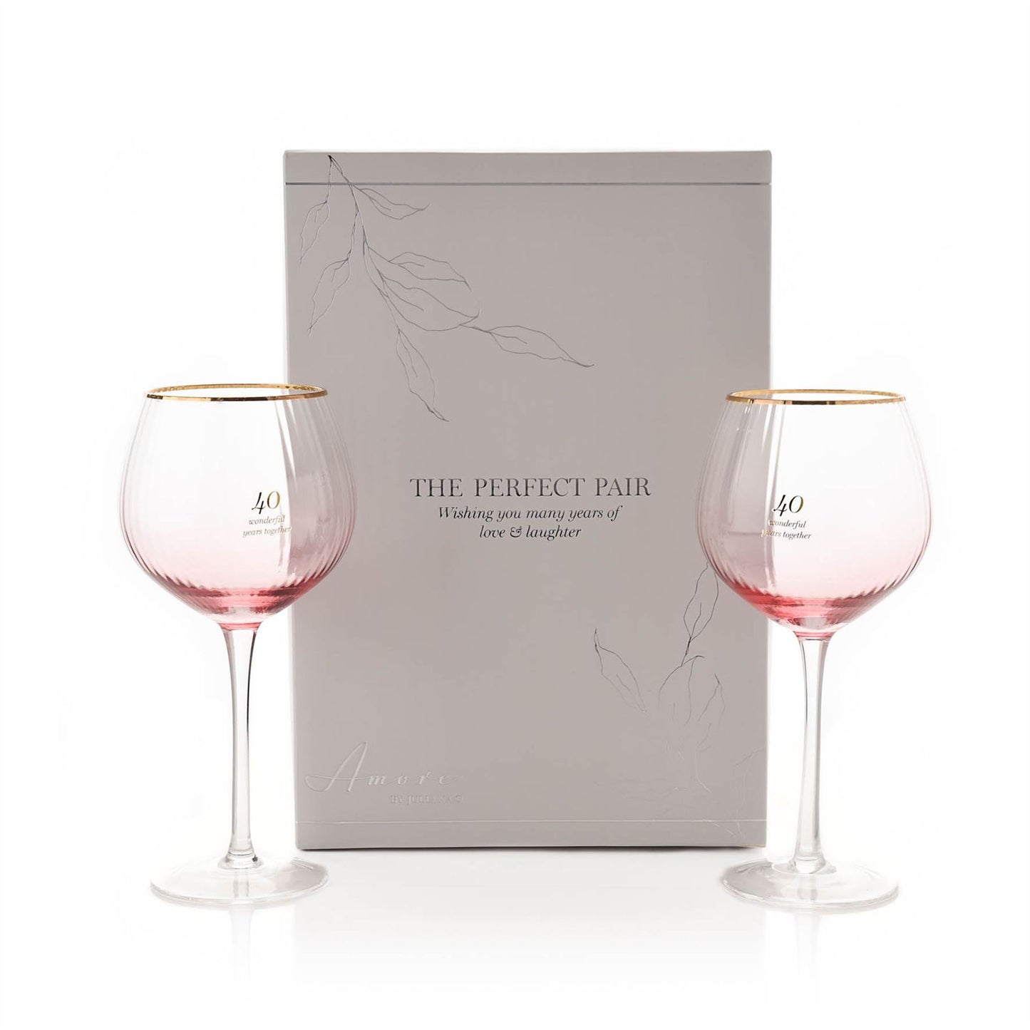 Amore Set of 2 Gin Glasses - 40th Anniversary