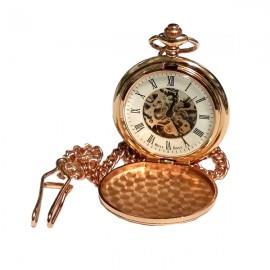 Boxx Mens Multiple Tone Skeleton Mechanical Pocket Watch 12" Chain M5084