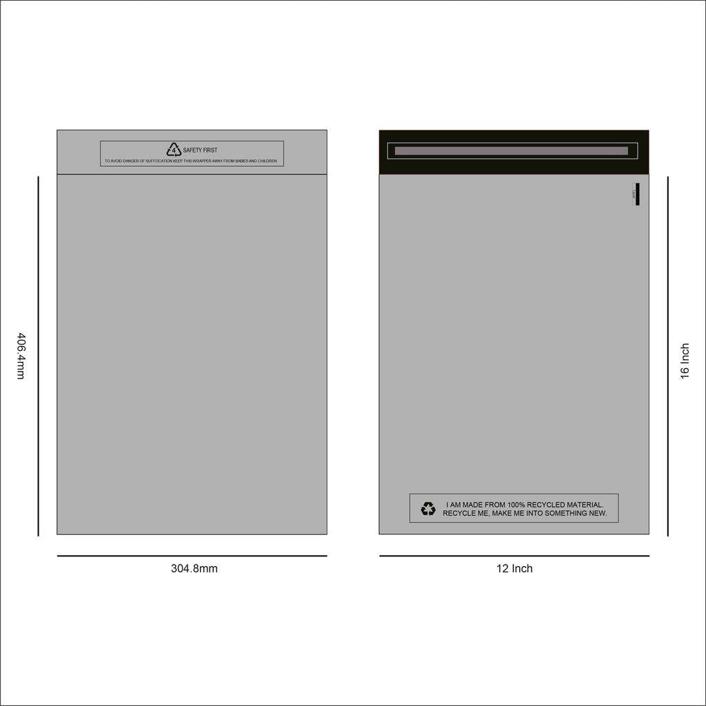 Grey Postal Mail Bag 12x16" (100)