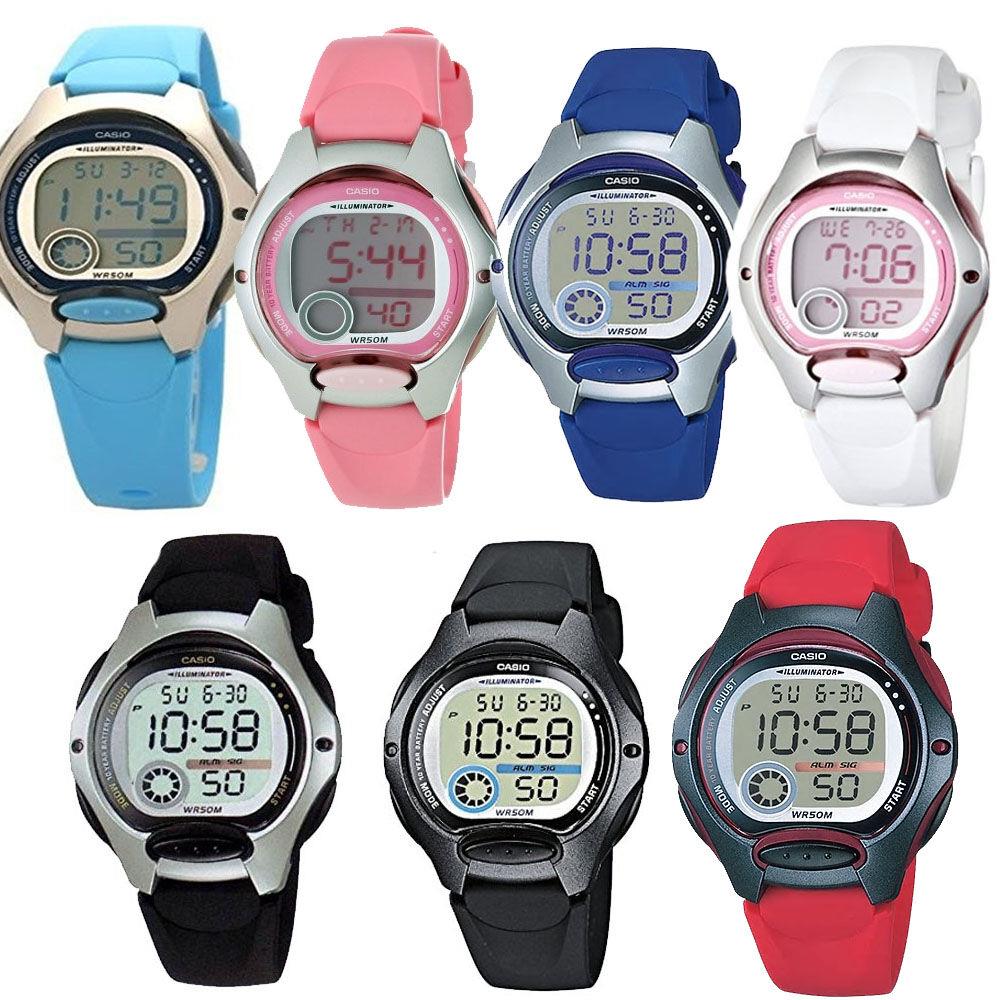 Casio Ladies Girls Sports Day / Date Chronograph Digital Rubber Strap Watch LW-200 Available Multiple Colour