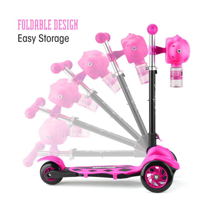 Xootz Bubble Go Foldable Tri-Scooter - Pink