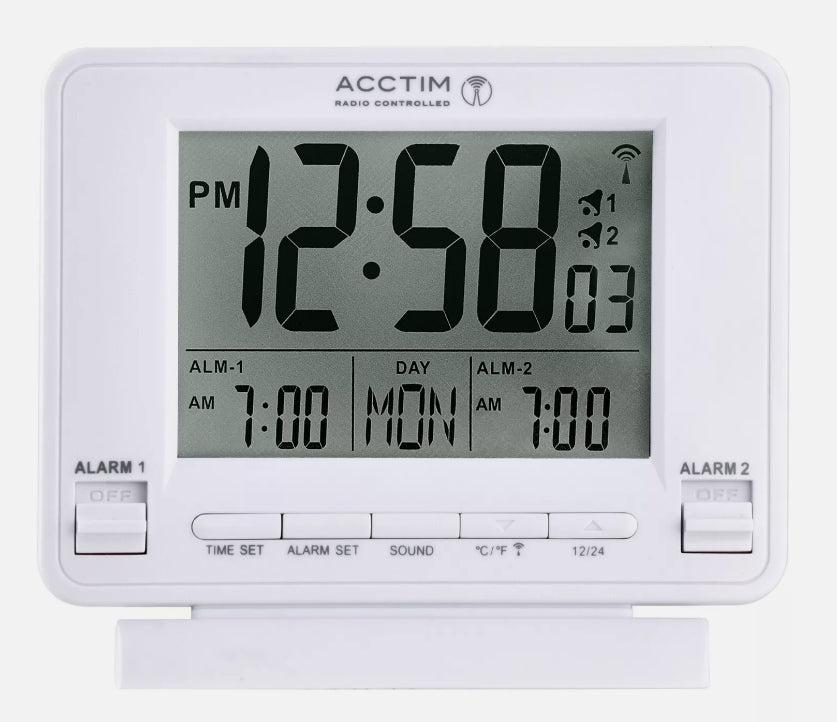 Acctim Delaware Digital Radio Controlled Dual Couples Alarm