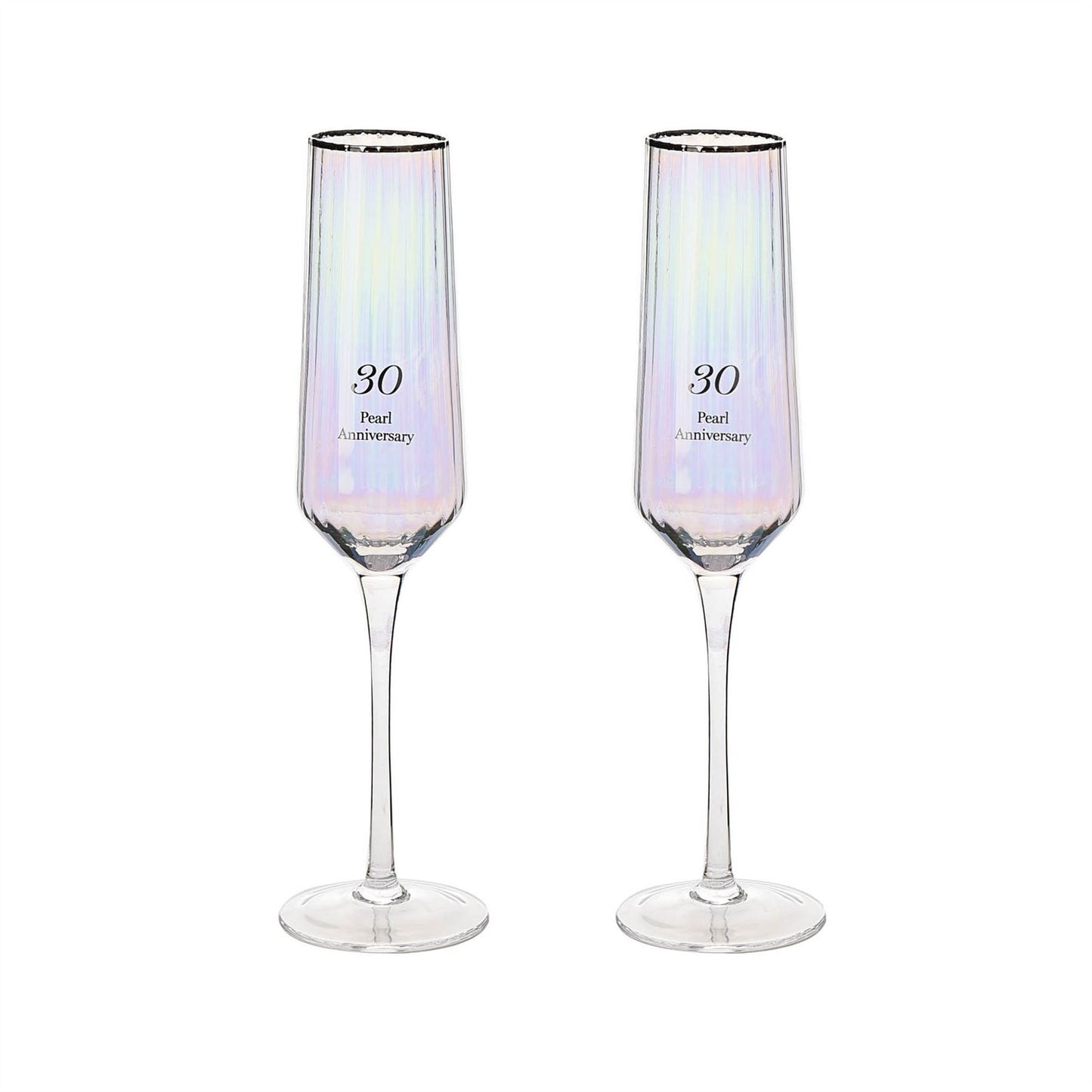 Amore Set of 2 Flute Glasses - 30th Anniversary (MINIMUM ORDER QUANTITY 2)