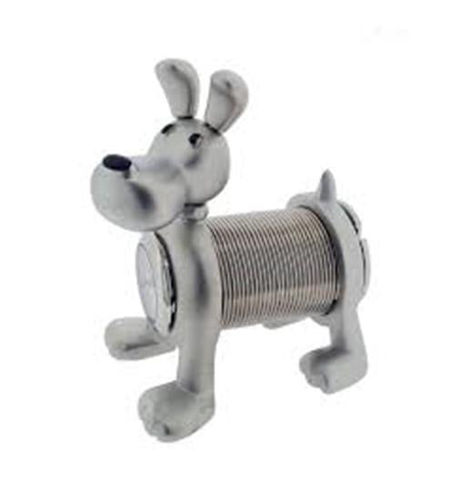 Miniature Clock Silver Plated Metal Springy Dog Solid Brass IMP1079S - CLEARANCE NEEDS RE-BATTERY