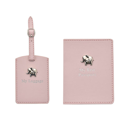Bambino Passport Holder and Luggage Tag Set - Pink