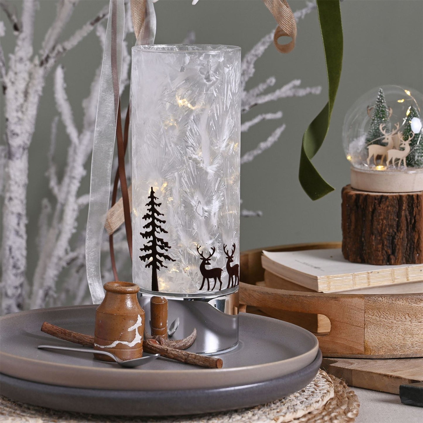Large Reindeer with Tree LED Light Tube