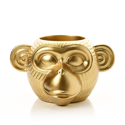 Gold Finish Monkey Planter