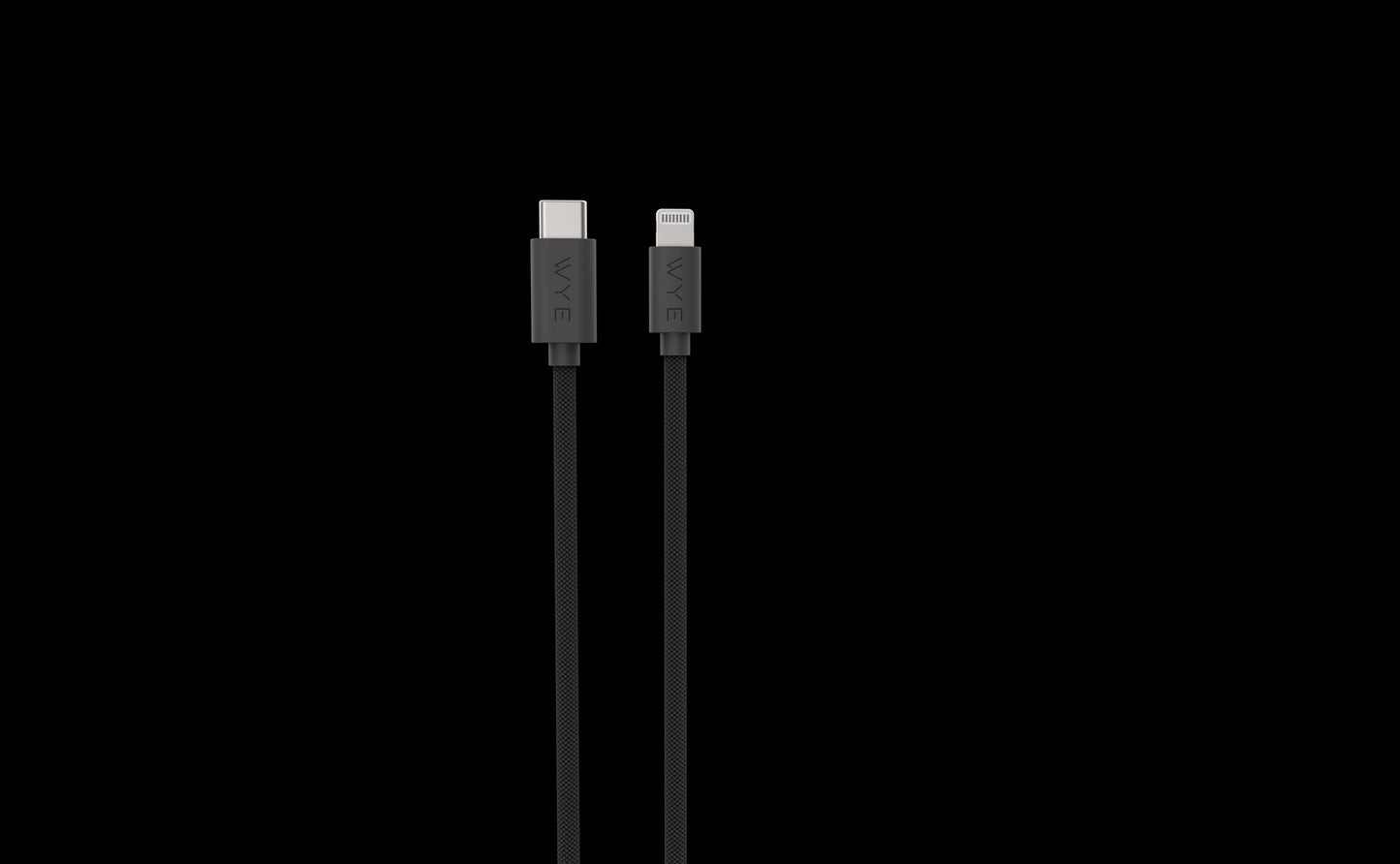 WYE USB-C to 8-Pin Fast Charging & Data Cable 2m - Black