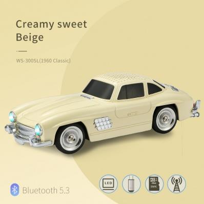 WSTER 1960 Mercedes Classic Car Speaker with Bluetooth & FM Radio
