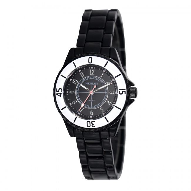 Henley Ladies Fashion Enamelled Round Case Sunray dial Bracelet Watch H07241 Available Multiple Colour