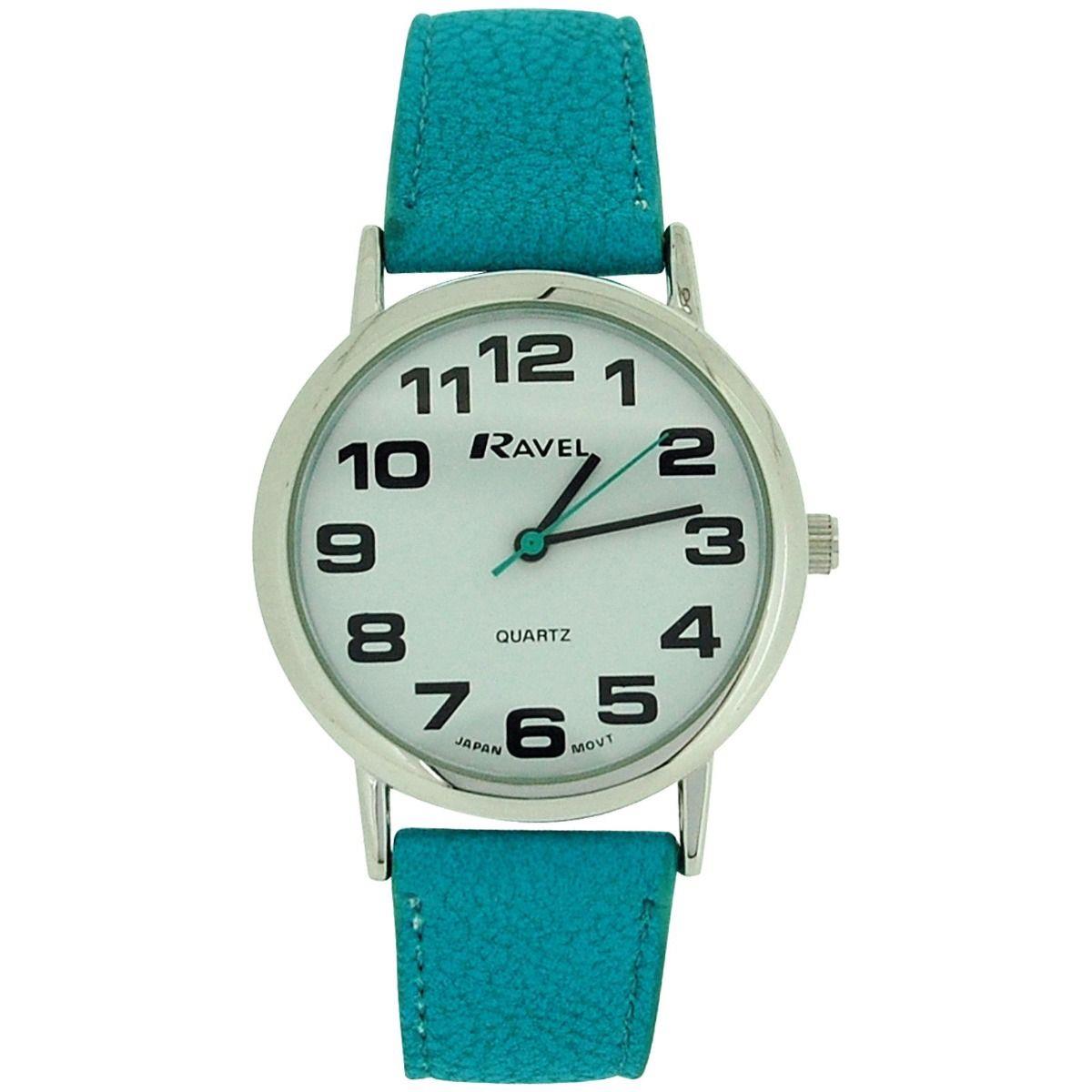 Ravel Unisex Gents/Ladies Classic Big Dial Leather Strap Watch R0105.13U Available Multiple Colour