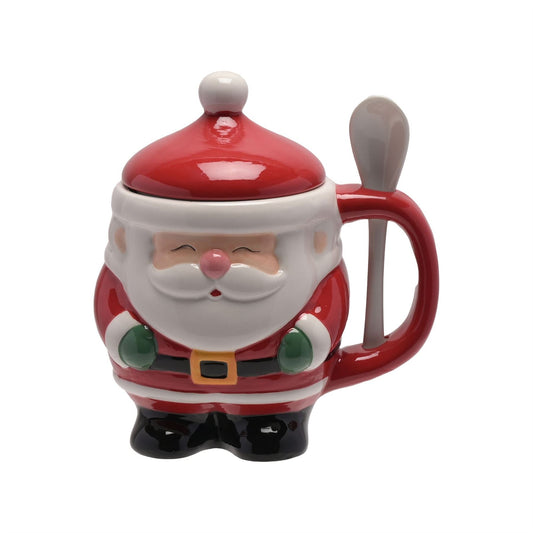 Lidded Santa Mug with Spoon (Carton of 24)