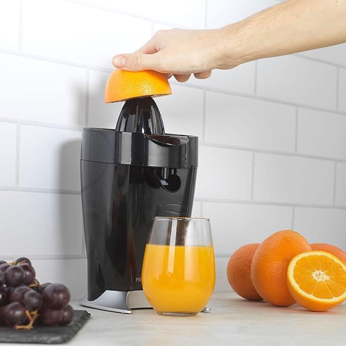 Progress Cone To Cup Citrus Juicer - Includes Small & Large Interchangeable Juicing Cones, Straight To Glass Serving, Multidirectional Rotation For More Juice, Built-In Anti-Drip Spout, 60W