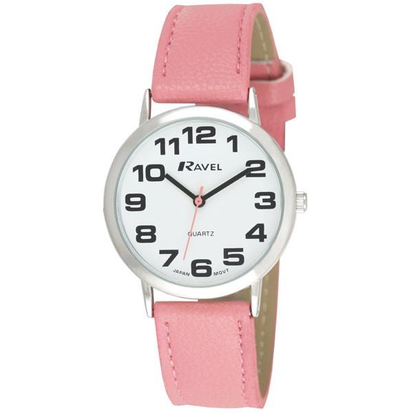 Ravel Unisex Gents/Ladies Classic Big Dial Leather Strap Watch R0105.13U Available Multiple Colour