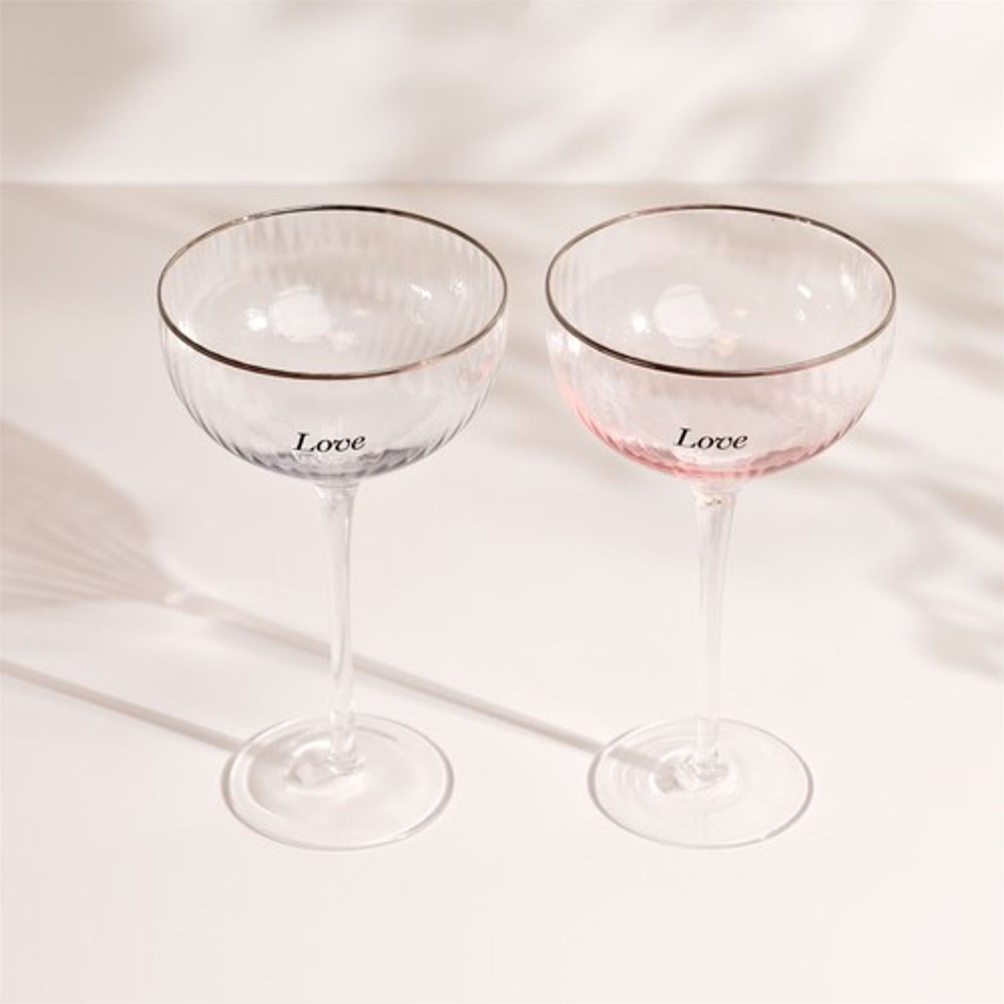 Amore Set of 2 Coupe Glasses - Love