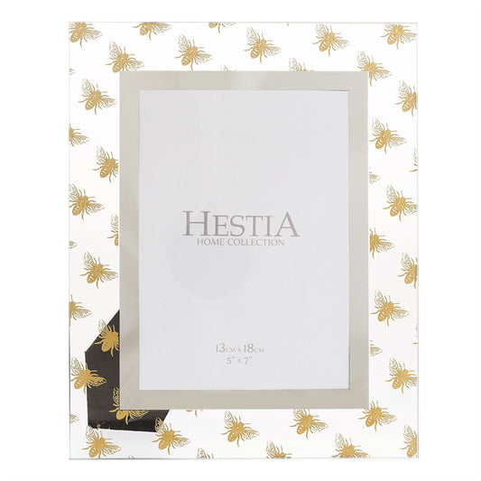 Hestia Glass Photo Frame Gold Bee 5" x 7"
