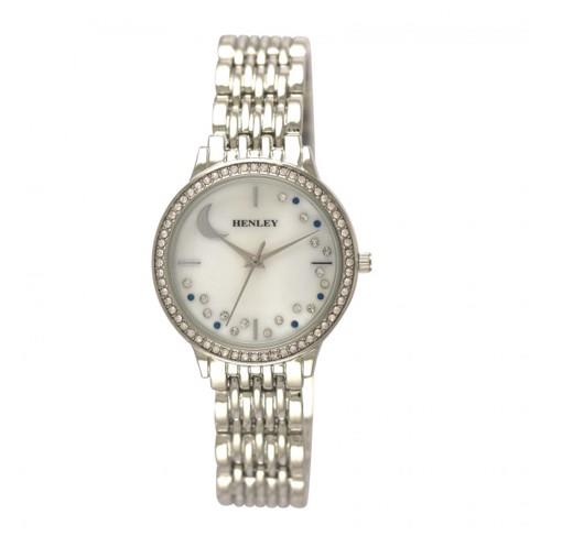Henley Ladies Fashion Crescent Moon Metal Bracelet watch H07316 Available Multiple Colour