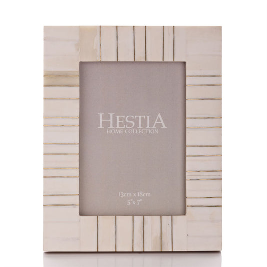 Hestia Bone Design Brass Inlay Photo Frame 5"  x 7"