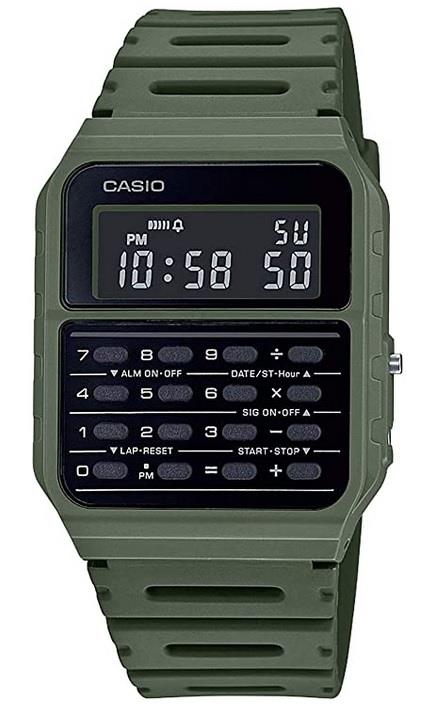 Casio Mens Fashion Digital Calculator Retro Dial with Plastic Rubber Strap Sports Watch - CA-53WF Available Multiple Colour