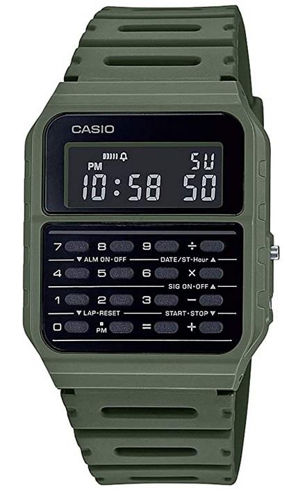 Casio Mens Digital Calculator Retro Dial with Plastic Rubber Strap Watch - CA-53WF Available Multiple Colour