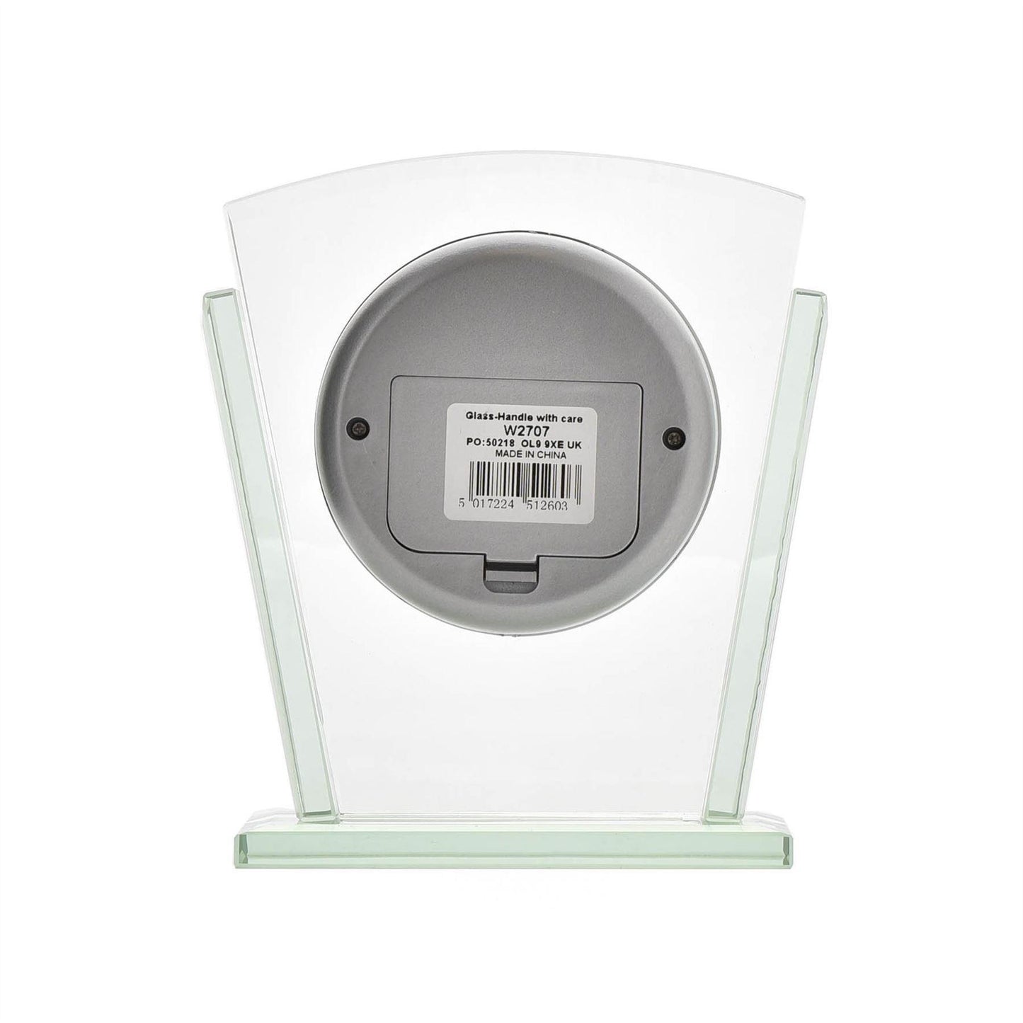 Wm. Widdop 2 Layered Silver Bezel Glass Mantel Clock W2707