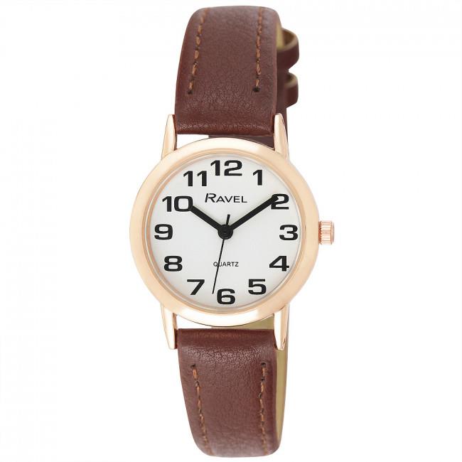 Ravel Ladies Basic Leather Strap Watch R0105L Available Multiple Colour