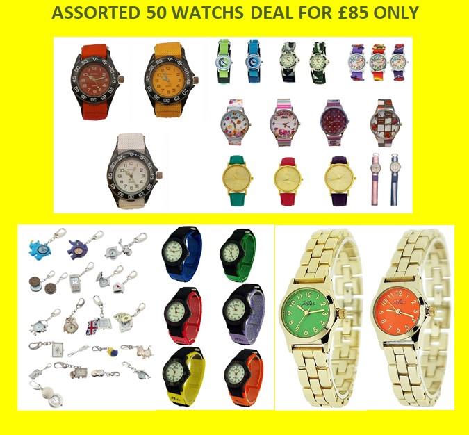 50 Watches Keychain Clock for £85 Ladies & Children Mix - CLEARANCE NEEDS RE-BATTERY