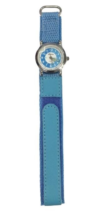 Olivia Children's Girls Analogue Quartz Time Teacher Watch with Blue Velcro Strap TOC147 - CLEARANCE NEEDS RE-BATTERY