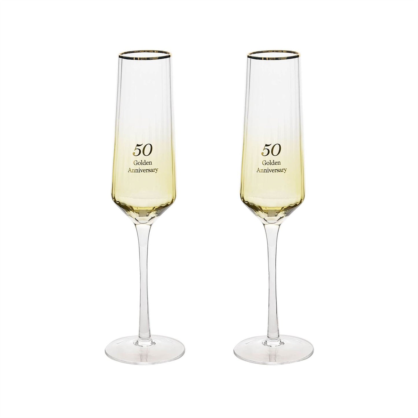 Amore Set of 2 Flute Glasses - 50th Anniversary (MINIMUM ORDER QUANTITY 2)