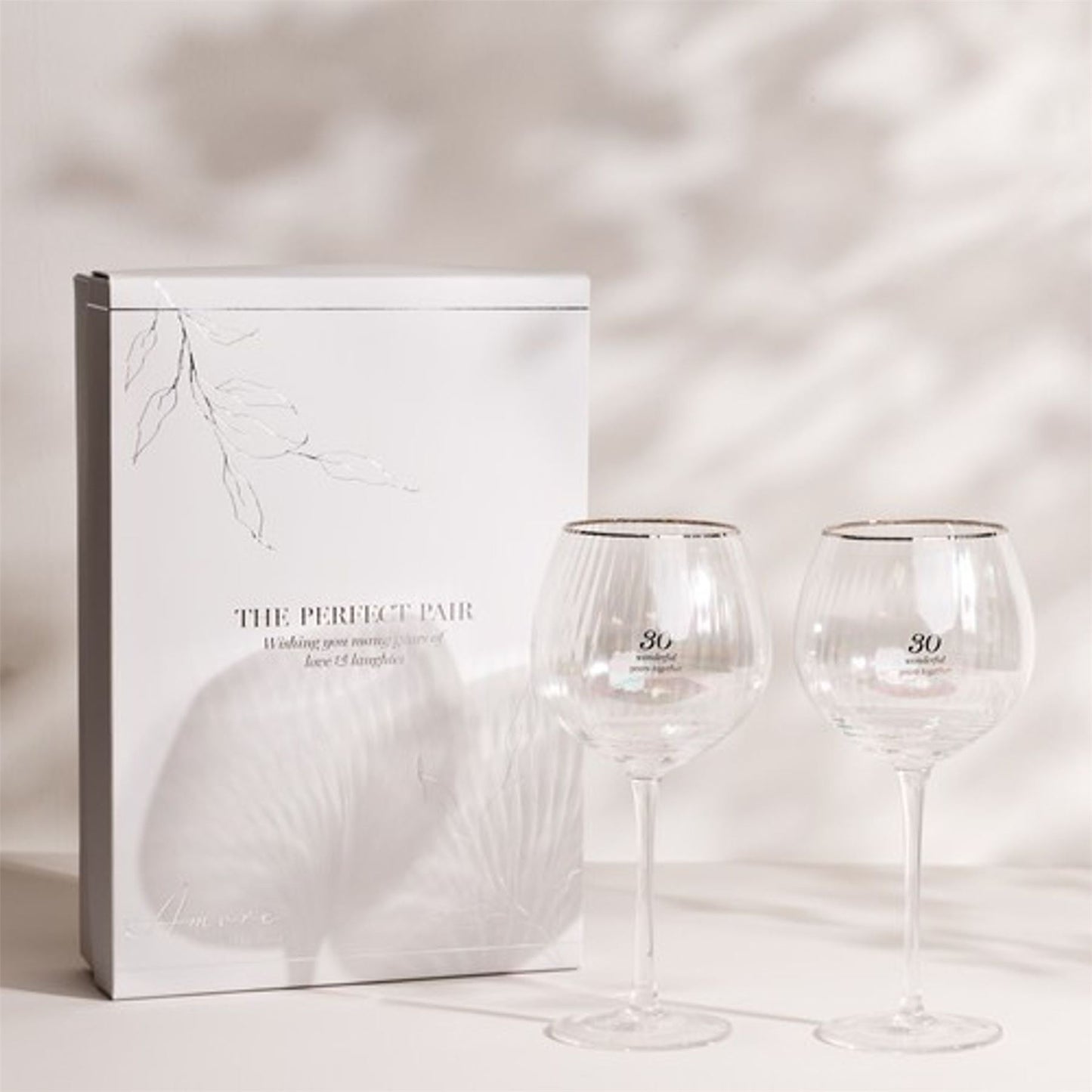 Amore Set of 2 Gin Glasses - 30th Anniversary