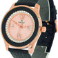 Oskar Emil Ladies Ruby Black Bling Rosegold Dial with Black Leather Strap Watch CLEARANCE - NEEDS RE-BATTERY