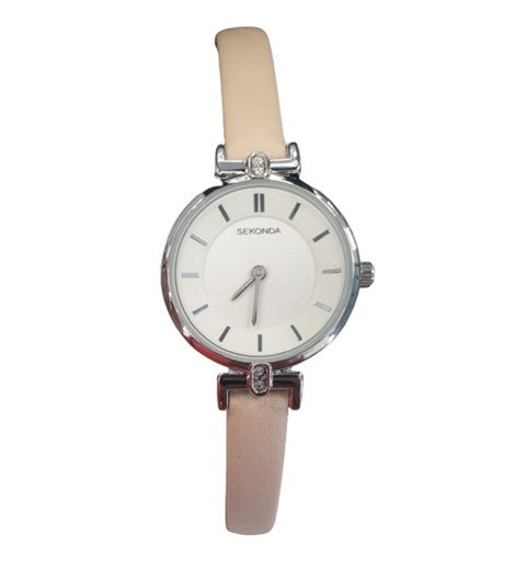Sekonda Ladies White Dial with Pink Leather Strap Watch 2795 – DK