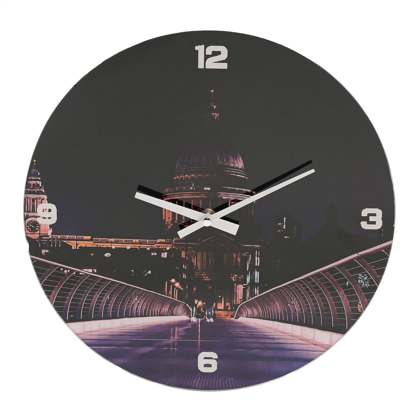 Hometime Glass Wall Clock 30cm Available Multiple Design