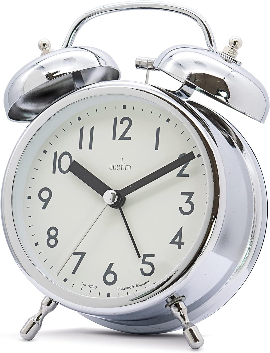 Acctim Hardwick Double Bell Alarm Clock  1612 - Available Multiple colour