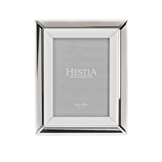 Hestia White & Silver Glass Frame 5" x 7"